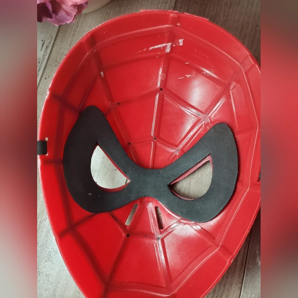 Marvel Spider-Man Spiderman Youth Costume Cosplay Mask Hard Plastic Halloween - Picture 8 of 13
